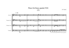 Piece for brass quartet No.34 (3), MVWV 138: Piece for brass quartet No.34 (3) by Maurice Verheul