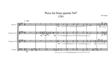 Piece for brass quartet No.47 (34), MVWV 151: Piece for brass quartet No.47 (34) by Maurice Verheul