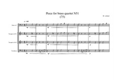 Piece for brass quartet No.51 (75), MVWV 154: Piece for brass quartet No.51 (75) by Maurice Verheul