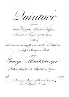String Quintet: Parts by Johann Georg Albrechtsberger