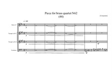 Piece for brass quartet No.62 (44), MVWV 165: Piece for brass quartet No.62 (44) by Maurice Verheul