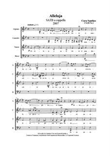 Alleluja. SATB a cappella, CS128 No.1: Alleluja. SATB a cappella by Santino Cara