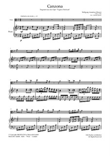 Canzone: For viola and piano by Wolfgang Amadeus Mozart