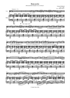 Barcarole: Version for viola and piano by Jacques Offenbach