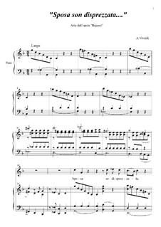 Bajazet, RV 703: Sposa son disprezzata, piano-vocal score, solo part, mp3 (accompanying piano) by Antonio Vivaldi