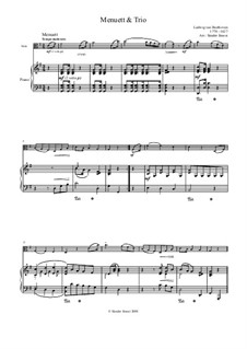 Six Minuets for Orchestra, WoO 10: Minuet No.3. Version for viola and piano by Ludwig van Beethoven