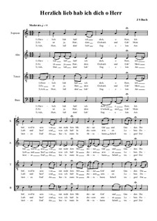 Herzlich lieb hab ich Dich o Herr - SATB choir: Herzlich lieb hab ich Dich o Herr - SATB choir by Johann Sebastian Bach