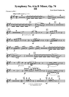 Movement III: Clarinet in Bb 1 (transposed part) by Pyotr Tchaikovsky