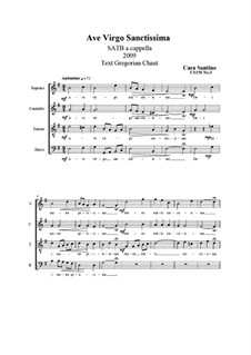 Ave Virgo Sanctissima. SATB a cappella, CS150 No.3: Ave Virgo Sanctissima. SATB a cappella by Santino Cara