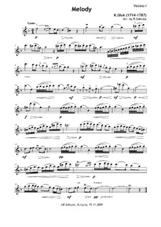Melody: For string quartet by Christoph Willibald Gluck