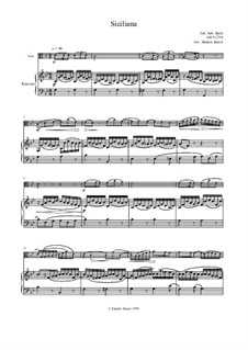 Sonata for Flute and Harpsichord No.2 in E Flat Major, BWV 1031: Siciliano. Arrangement for viola and piano by Johann Sebastian Bach