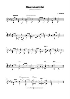 Gaudeamus igitur (So Let us Rejoice): For guitar by Unknown (works before 1850)