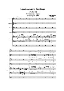 Laudate, pueri, Dominum. SATB and organ, CS156 No.1: Laudate, pueri, Dominum. SATB and organ by Santino Cara