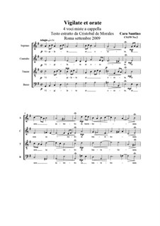 Vigilate et orate. SATB a cappella, CS159 No.2: Vigilate et orate. SATB a cappella by Santino Cara