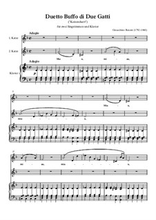 The Cats Duet (Duetto Buffo di due gatti): For voice and piano by Gioacchino Rossini, Christopher Ernst Friedrich Weyse