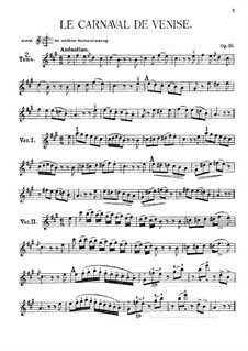 Il Carnevale di Venezia (The Carnival of Venice), MS 59 Op.10: For violin and piano by Niccolò Paganini