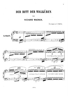 The Valkyrie. Ride of the Valkyrie: For piano by Richard Wagner