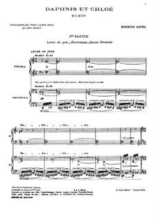 Daphnis et Chloé. Suite No.2, M.57b: For piano four hands by Maurice Ravel