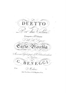 Duet for Two Violins: Duet for Two Violins by Giovanni Beneggi