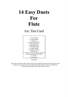 Fourteen Easy Duets: For two flutes by Ludwig van Beethoven, Stephen Collins Foster, folklore, Unknown (works before 1850)