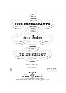 Three Concert Duos, Op.57: Complete set by Charles Auguste de Beriot