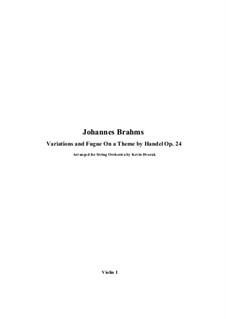 Variations and Fugue on a Theme by Handel, Op.24: For string orchestra – parts by Johannes Brahms