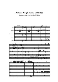 Woodwind Quintet in G Major, Op.99 No.6: Movement I by Anton Reicha