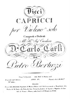 Ten Caprices for Violin: Ten Caprices for Violin by Pietro Bertuzzi