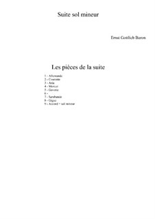 Suite in G Minor: For lute by Ernst Gottlieb Baron