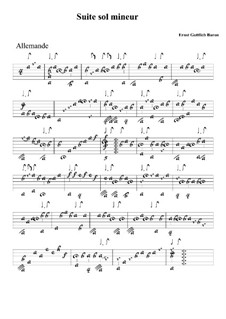 Suite in G Minor: Tablature by Ernst Gottlieb Baron