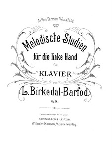 Melodic Studies for the Left Hand, Op.19: For piano by Ludvig Birkedal-Barfod