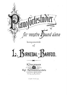 Piano Studies for the Left Hand: For a single performer by Ludvig Birkedal-Barfod
