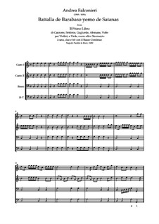 Battalla de Barabaso yerno de Satanas: Full score, parts by Andrea Falconieri