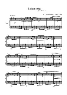 No.15 Italian Song: For piano by Pyotr Tchaikovsky
