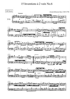 No.6 in E Major, BWV 777: For keyboard by Johann Sebastian Bach