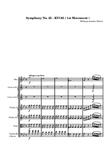 Symphony No.25 in G Minor, K.183: Movements I-II by Wolfgang Amadeus Mozart
