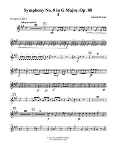Movement I: Trumpet in Bb 2 (Transposed part) by Antonín Dvořák