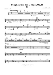 Movement III: Horn in F 3 (Transposed part) by Antonín Dvořák