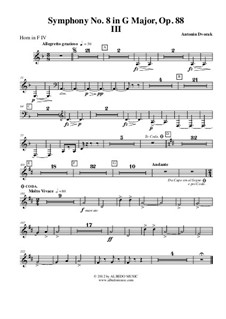 Movement III: Horn in F 4 (Transposed part) by Antonín Dvořák