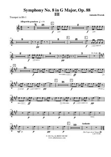 Movement III: Trumpet in Bb 1 (Transposed part) by Antonín Dvořák