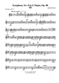 Movement III: Trumpet in Bb 2 (Transposed part) by Antonín Dvořák