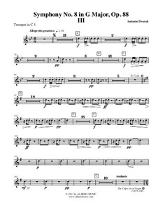 Movement III: Trumpet in C 1 (Transposed part) by Antonín Dvořák