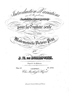 Introduction and Variations, Op.20: For guitar by Jan Nepomucen Bobrowicz