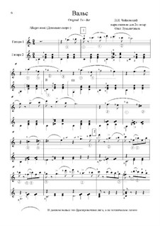 No.8 Waltz: Arrangement for two guitars by Pyotr Tchaikovsky
