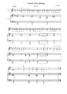 Lascia Ch'io Pianga (Vocal score): For voice and piano (C Major) by Georg Friedrich Händel