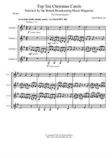In dulci jubilo: For clarinet quartet by Johann Sebastian Bach