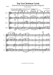 Christmas Tree, S.186: No.4 O Come All Ye Faithful, for flute quartet by Franz Liszt