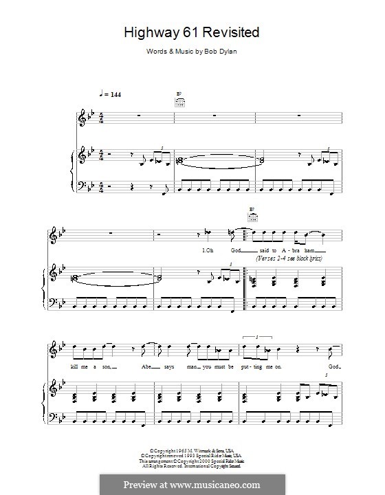 Highway 61 Revisited: For voice and piano (or guitar) by Bob Dylan