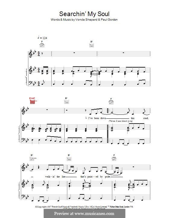 Searchin' My Soul (theme from Ally McBeal): For voice and piano (or guitar) by Paul Gordon, Vonda Shepard