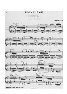 Polyphème: For piano by Jean Cras